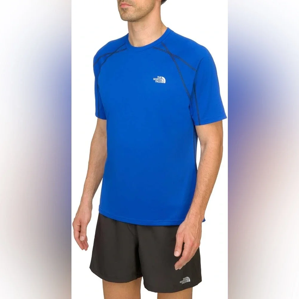 The North Face Flash Dry Athletic Crew T-Shirt Blue Voltage Size XL